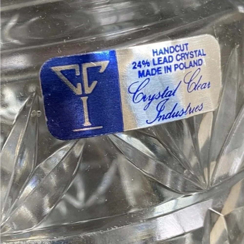 Original Badash of Poland Handcut 24% Lead Crystal Biscuit Cookie Jar with Lid